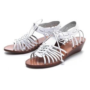 Madewell, White Huarache Wedge Sandals, size 6-US